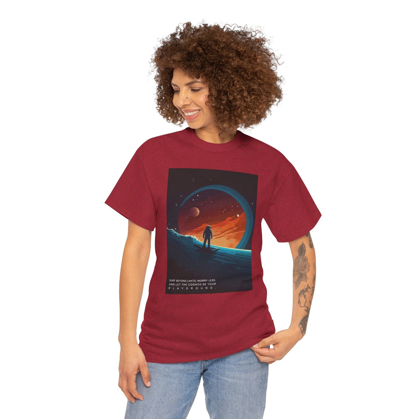 Space View Surfing Astronaut Tee